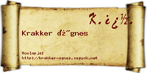 Krakker Ágnes névjegykártya