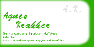 agnes krakker business card